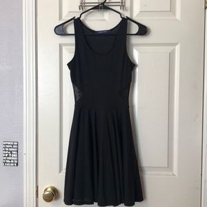 Black dress with mesh details